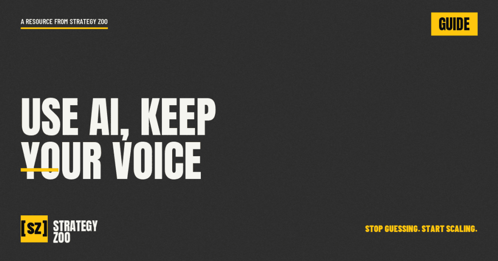 Using AI in marketing without losing your brand voice, from Strategy Zoo