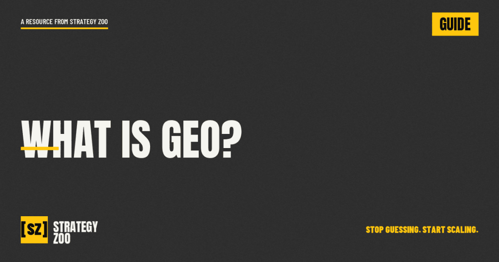 Generative engine optimization GEO for small businesses, from Strategy Zoo