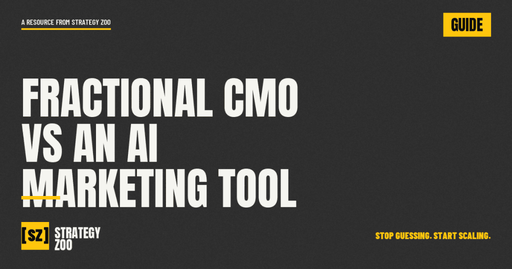 Fractional CMO versus an AI marketing tool for a small business, from Strategy Zoo
