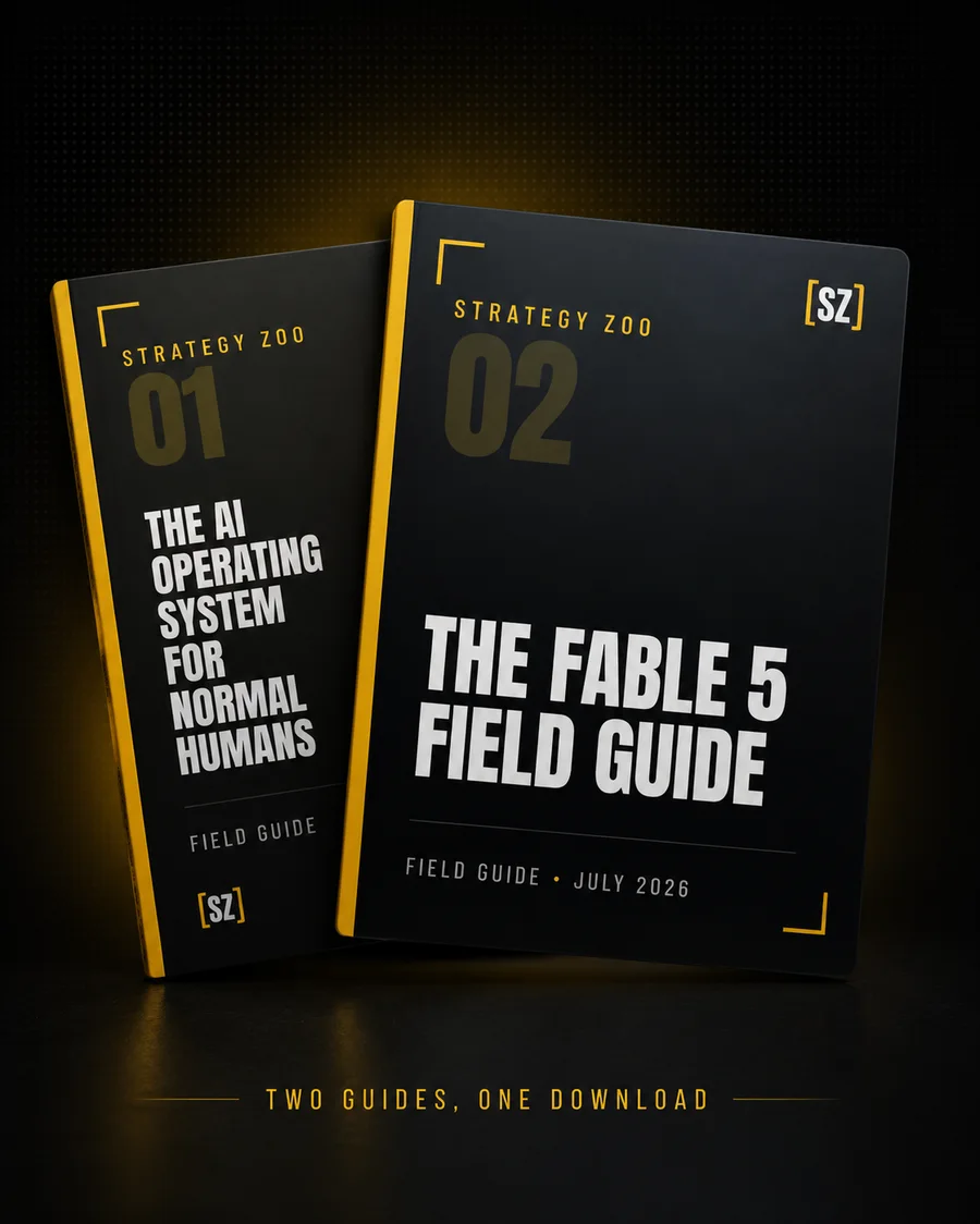 The Fable 5 Field Guide and The AI Operating System for Normal Humans, two free field guides by Strategy Zoo