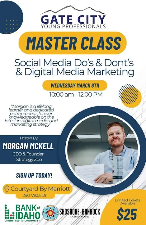 Gate City Young Professionals Master Class flyer featuring Morgan McKell
