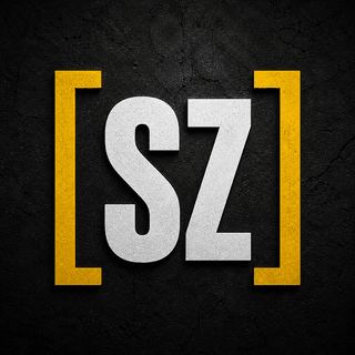 Strategy Zoo SZ monogram logo with gold brackets