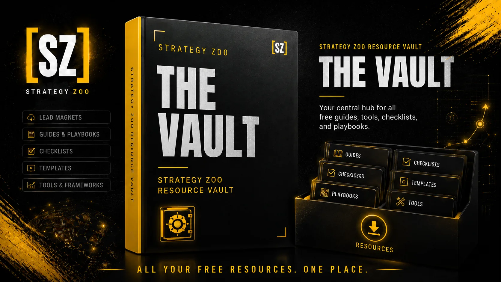 The Strategy Vault, every free Strategy Zoo marketing resource behind one form
