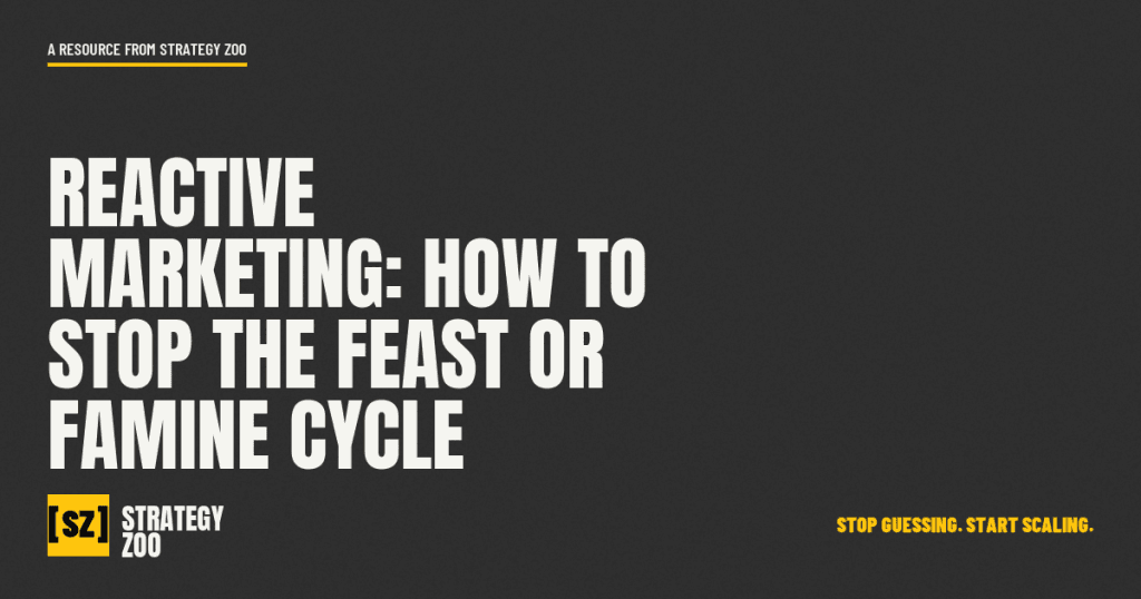 Strategy Zoo guide on how to stop reactive marketing in a service business