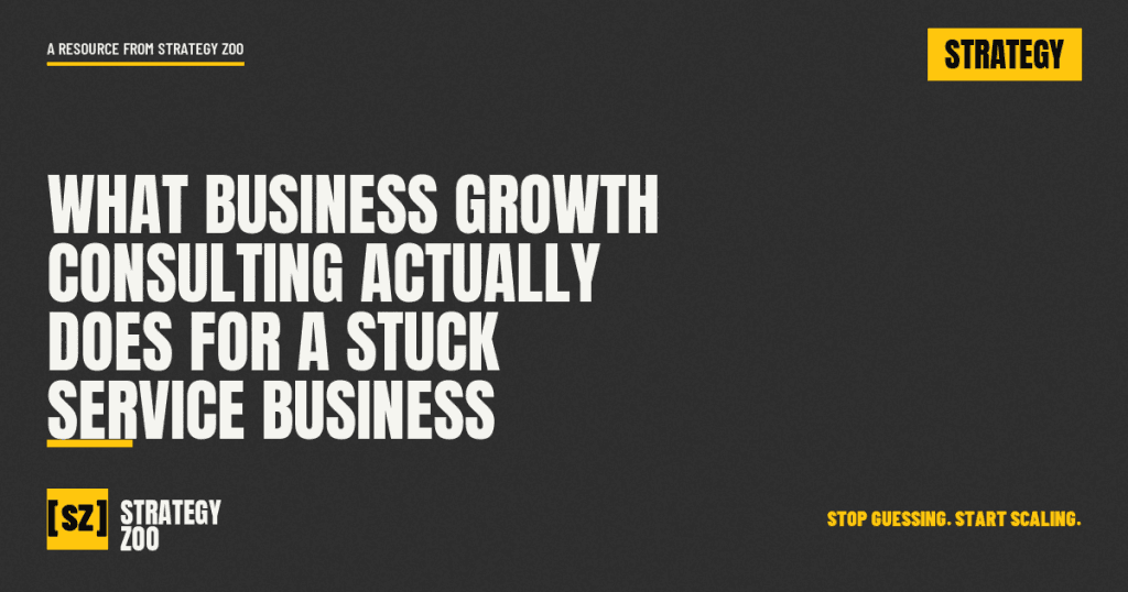 Business growth consulting for a stuck East Idaho service business, Strategy Zoo blog graphic