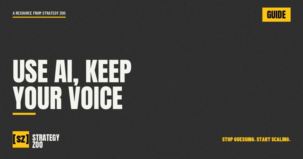 Using AI in marketing without losing your brand voice, from Strategy Zoo