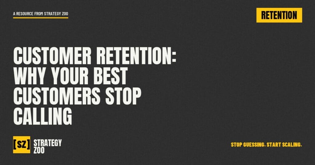Customer retention article title card from Strategy Zoo