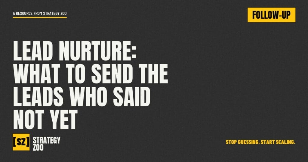 Lead nurture title card from Strategy Zoo